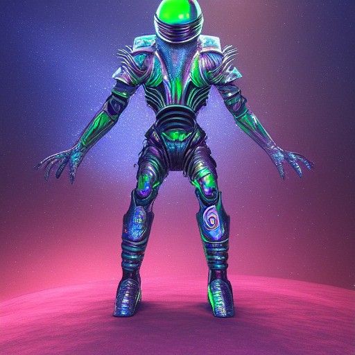 Astral Alien Warrior in Holographic Armor