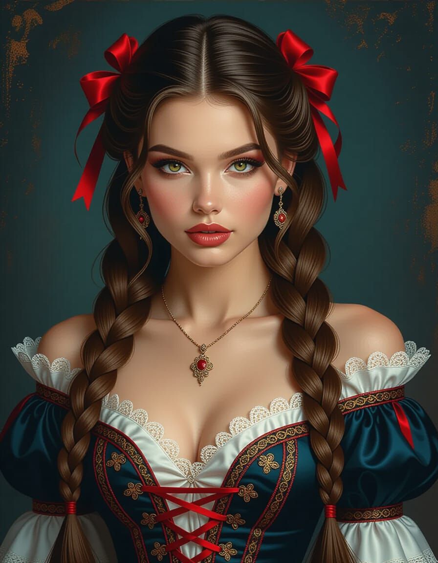 Stunning Russian Woman in Dynamic Fantasy Art Style