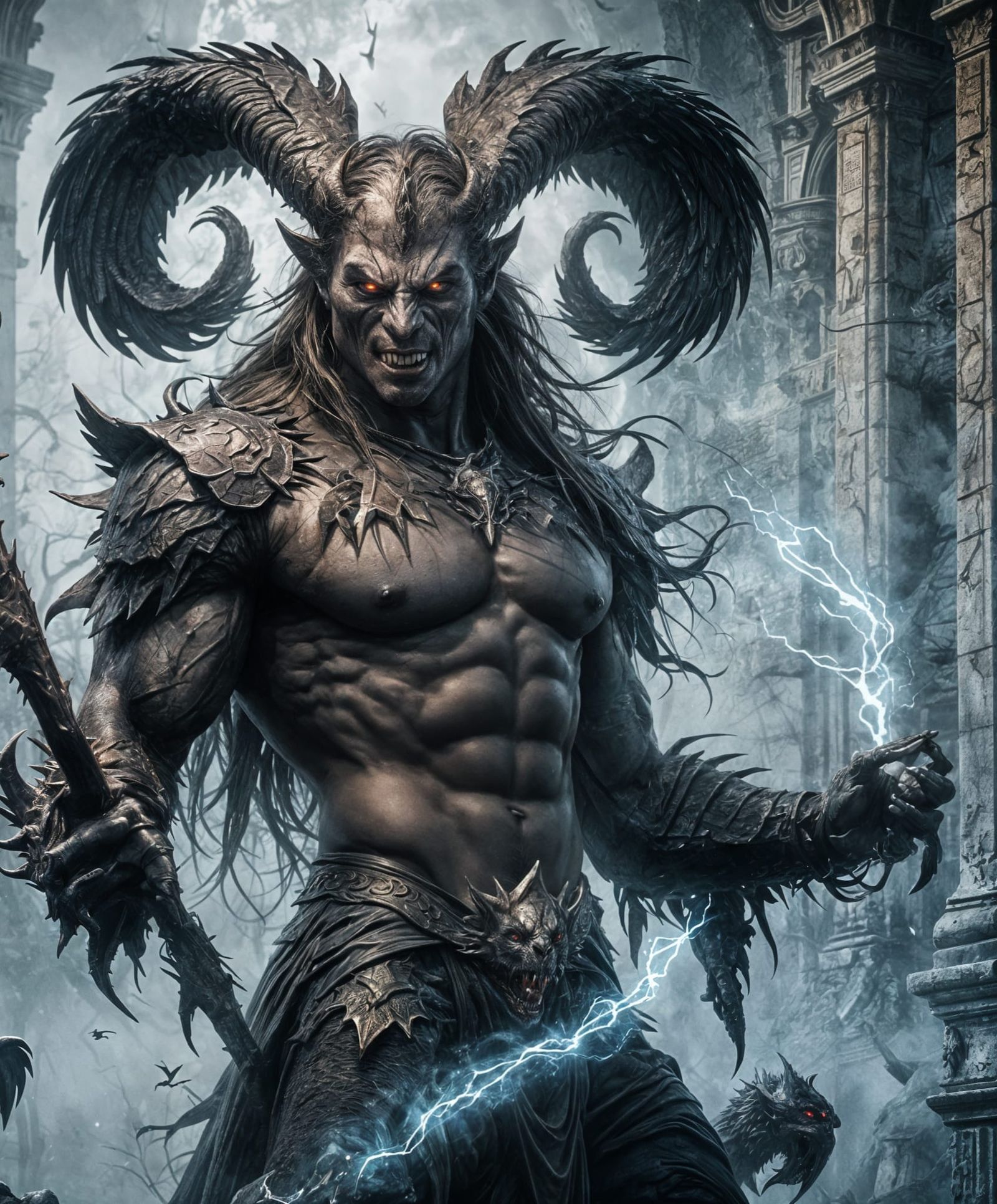 Vampire Gargoyle Beast in Dark Fantasy Style