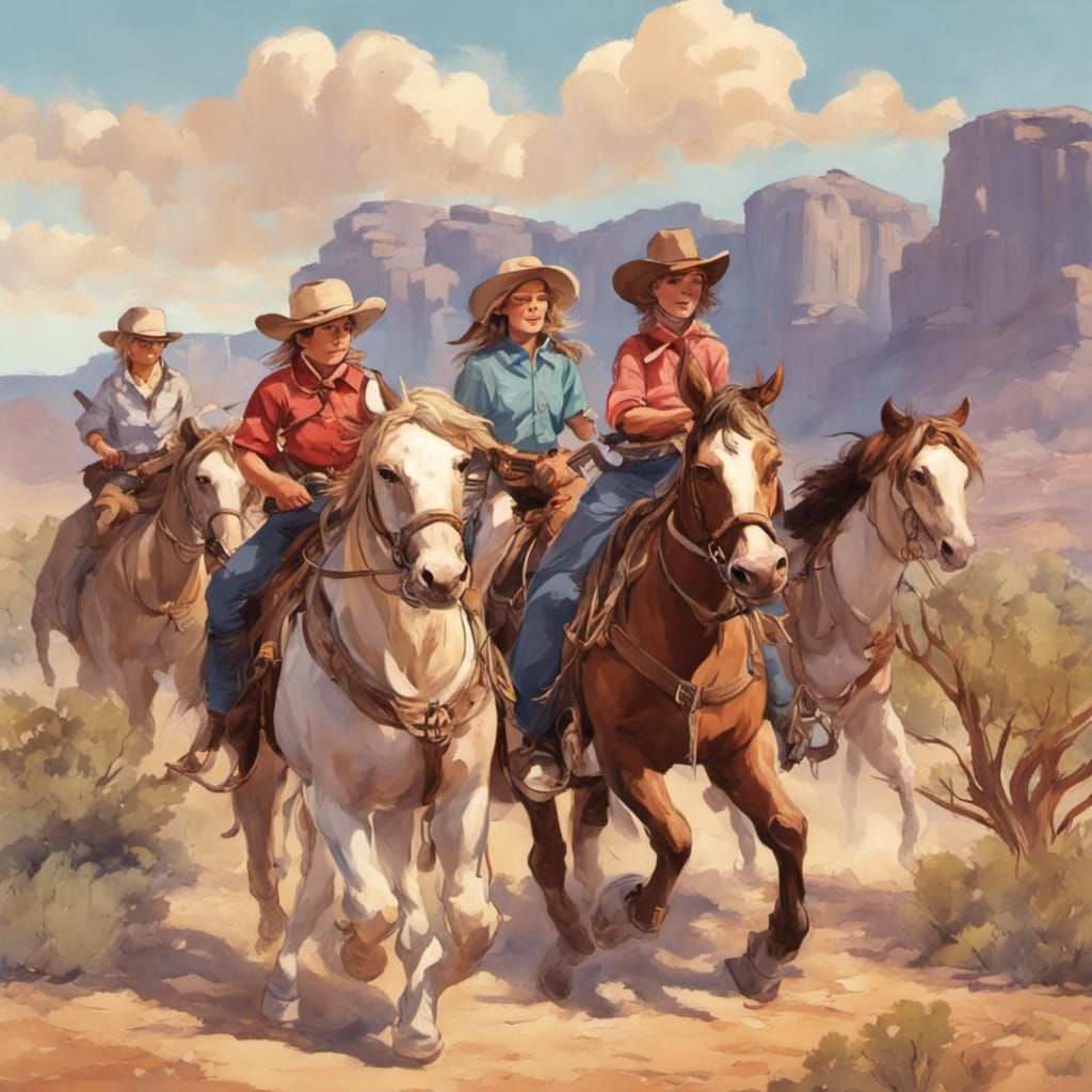 Cowboy Gang Adventure in Desert Canyon