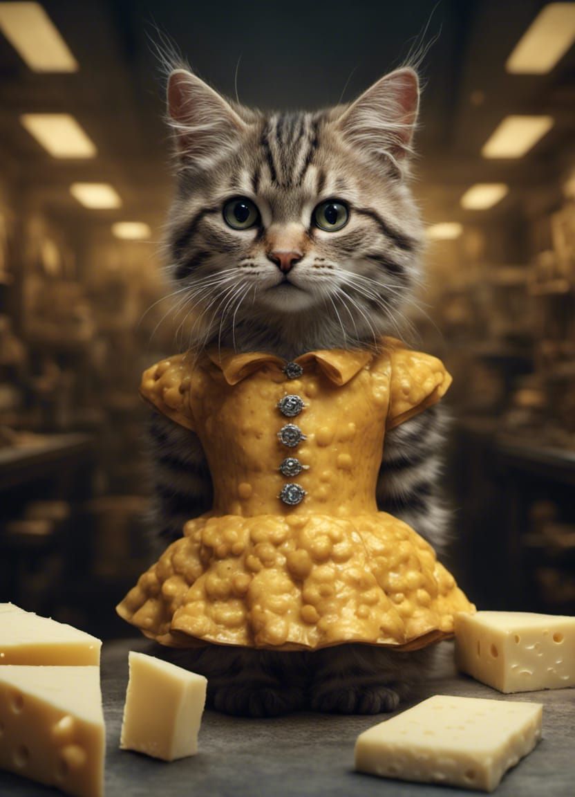 Cheese-dressed cat.