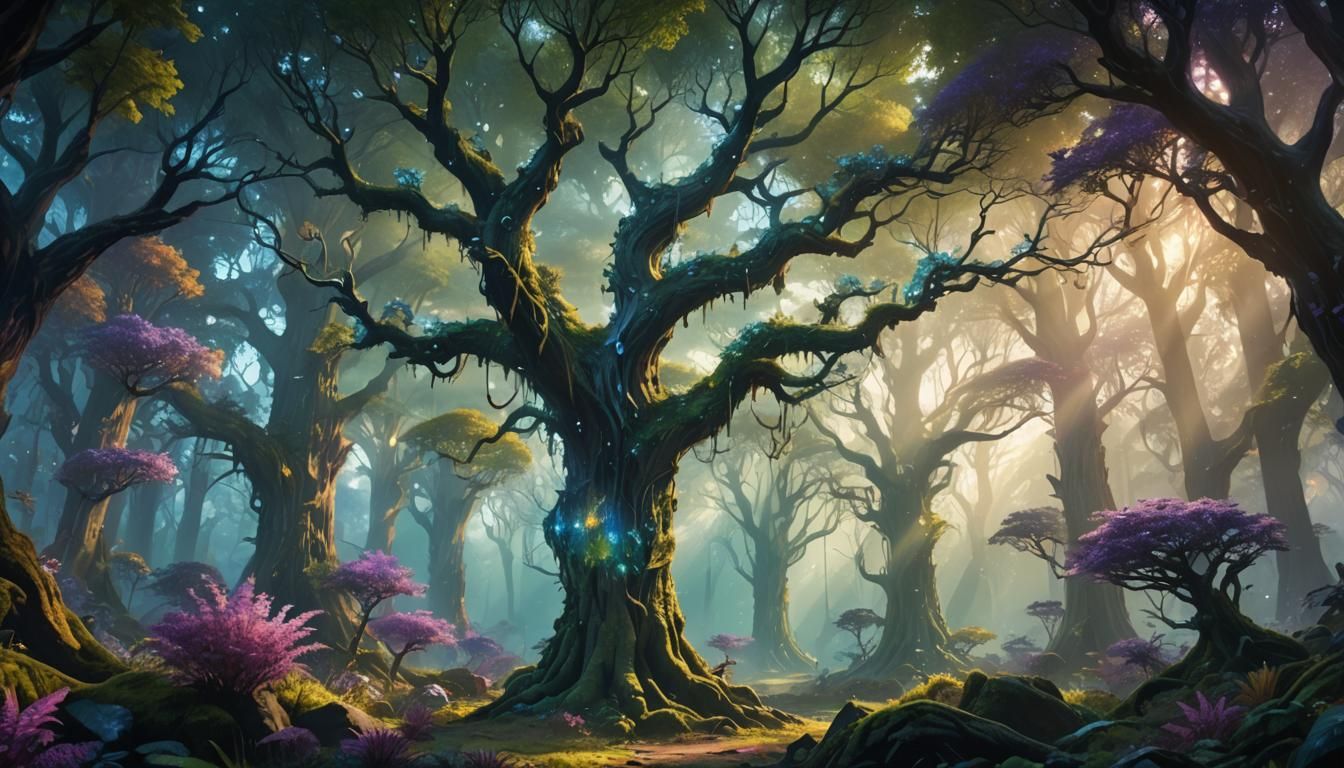Magical Crystal Forest Concept Art in Unreal Engine