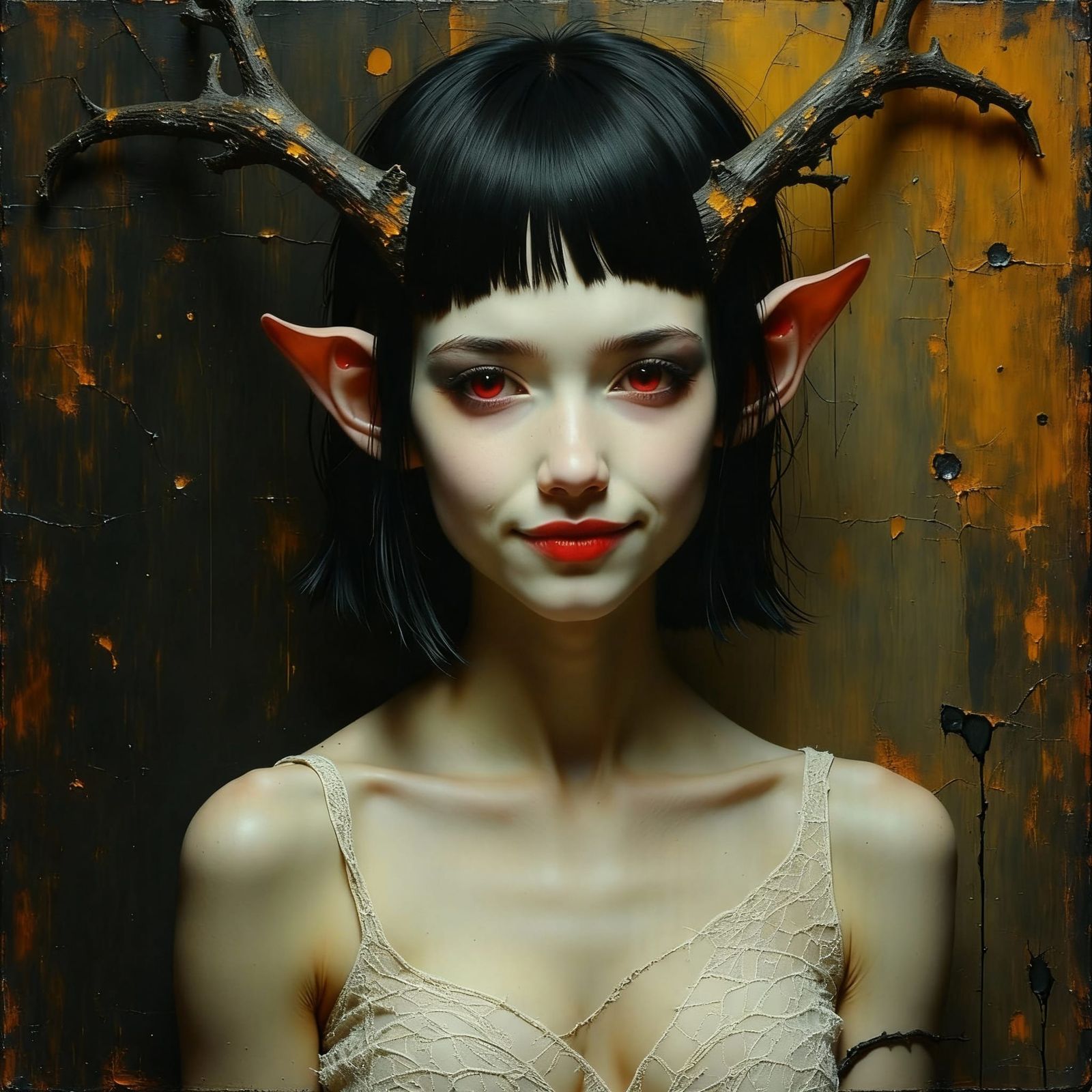 Alluring Portrait of Backdoor in Hyperrealistic Oil Paint St...