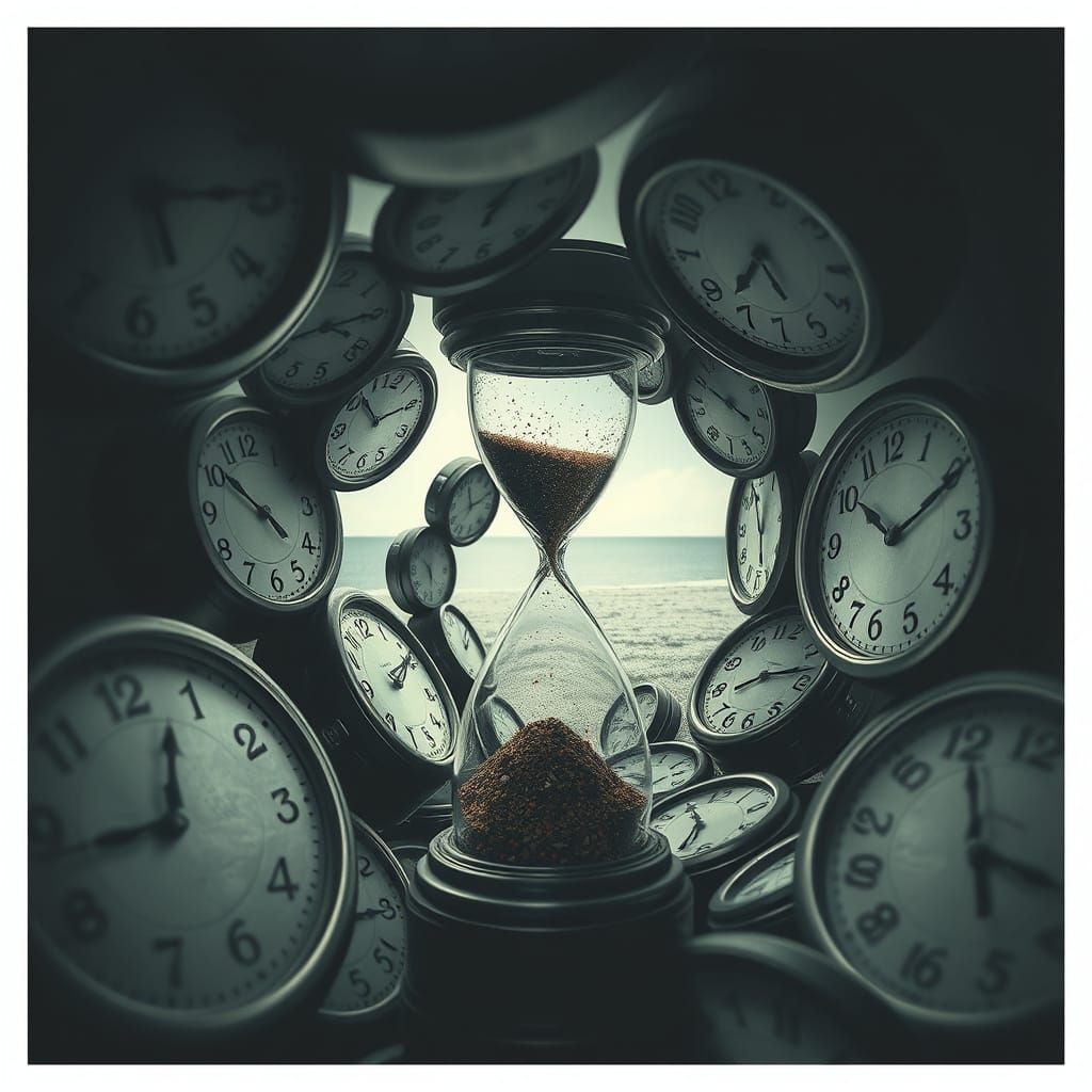 Time Spiraling Out of Clocks in Broken Reality