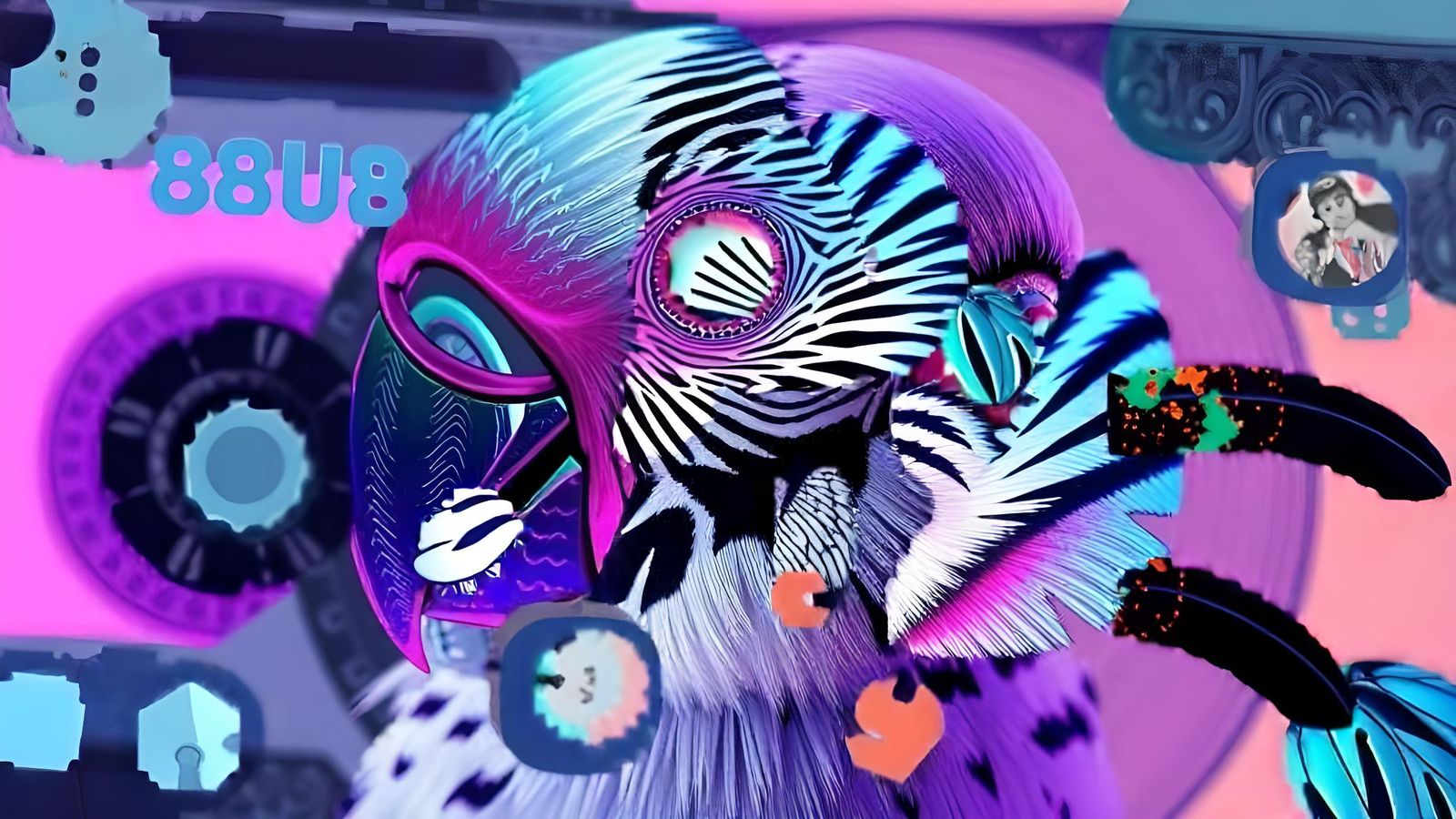 Futuristic Alien Money Bill in Psychedelic Geometric Style