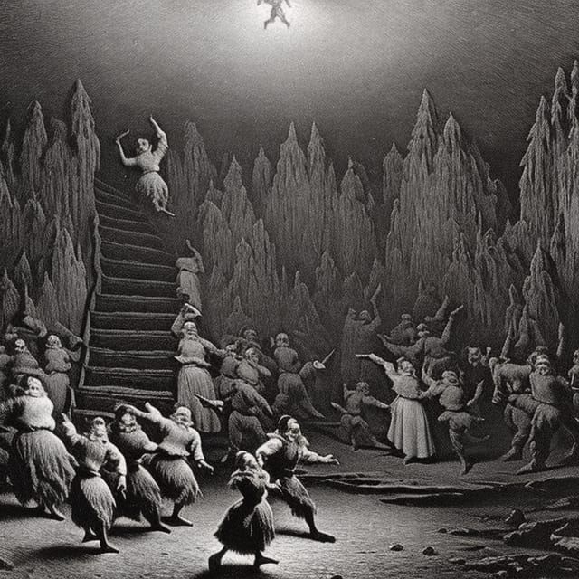 Nightmarish Dance of Trolls by Bonfire