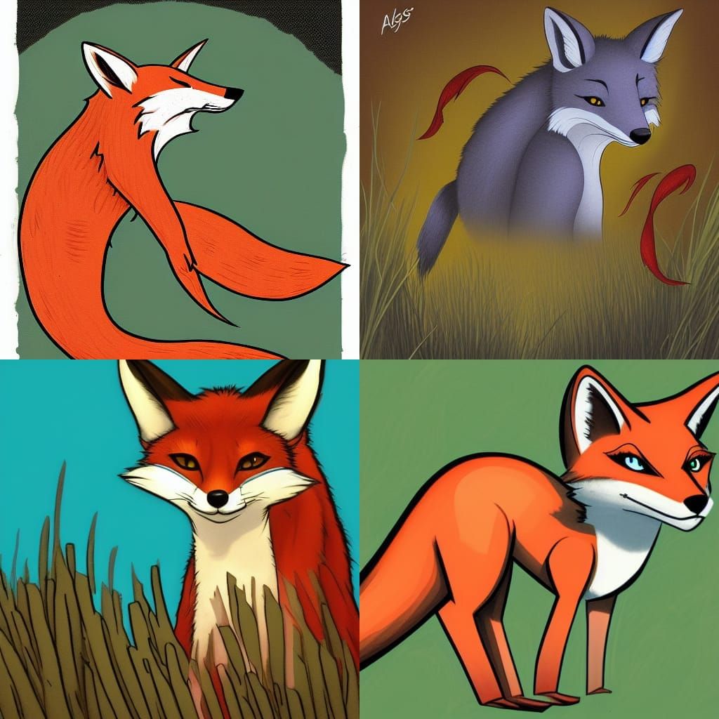 Sly Fox in Aesop's Fables Art Style