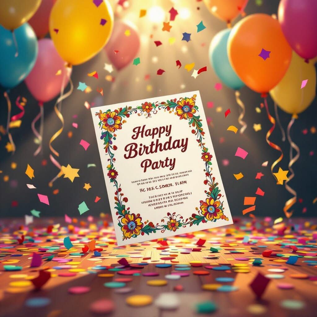 Vibrant Birthday Invitation with Pop Art Style