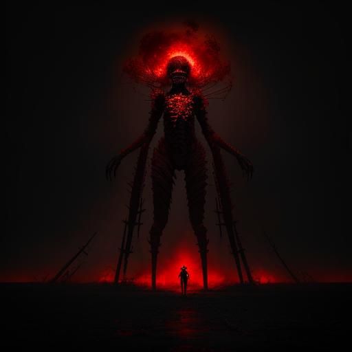 Apocalyptic Red Explosions in Hyperrealistic Style