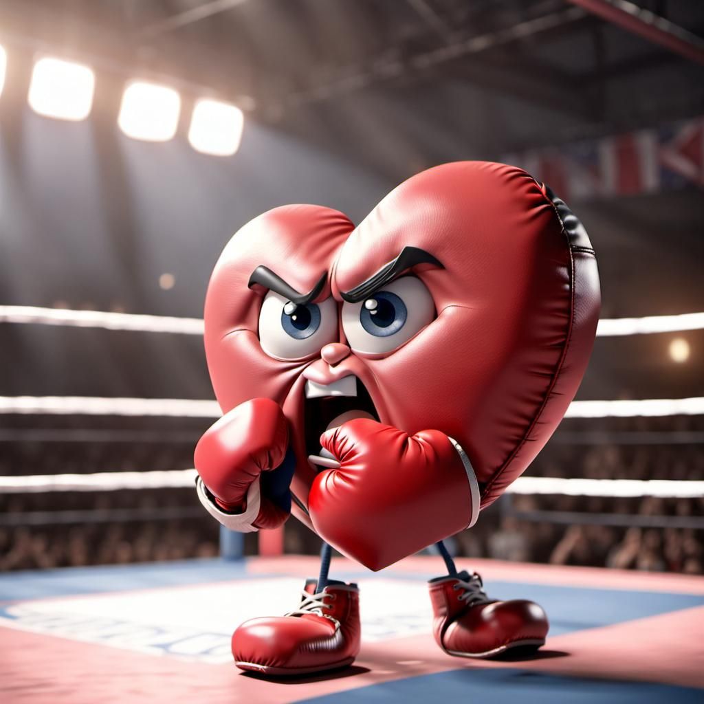 Grumpy Cartoon Heart Ready to Box