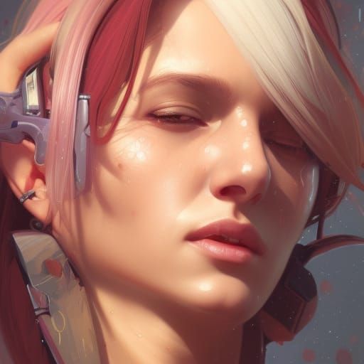 Lesbian Portrait in Art Nouveau Style