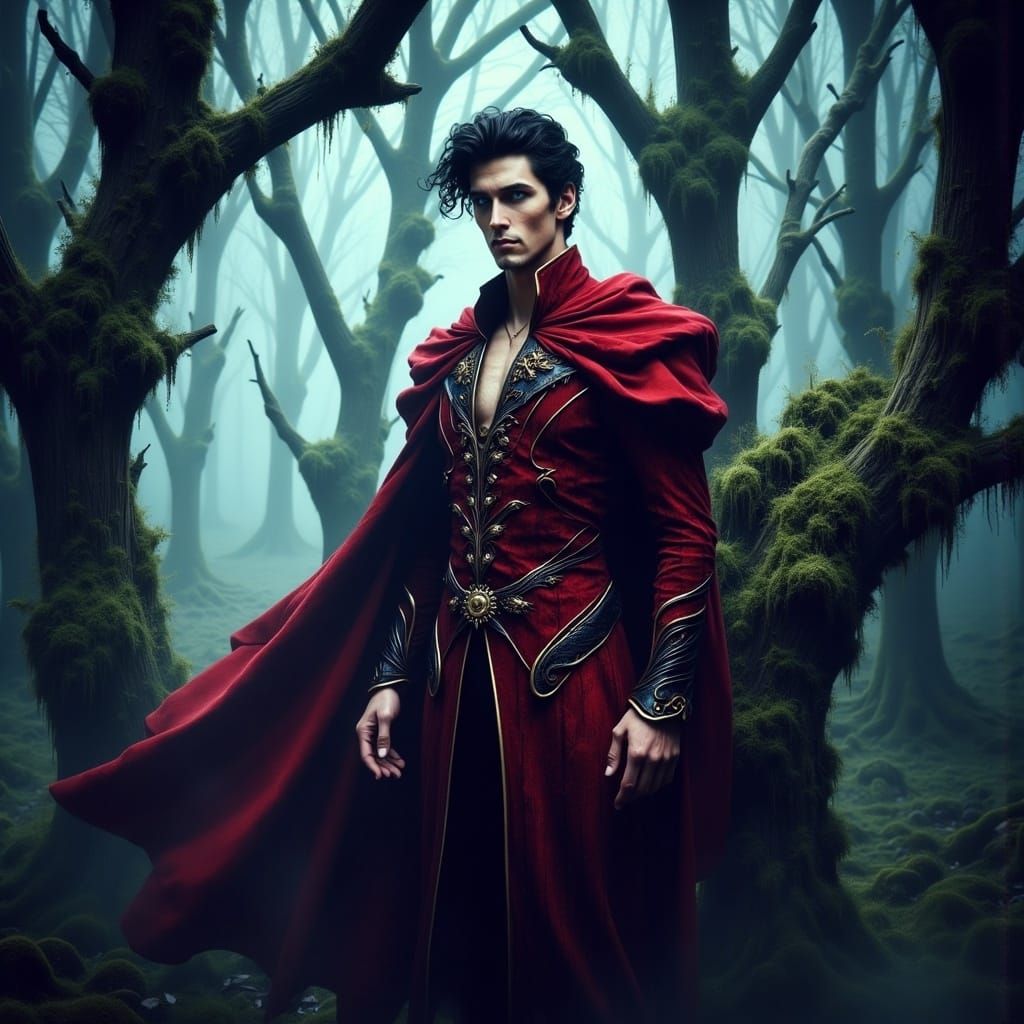 Regal Prince in Enchanted Forest, Fantasy Style