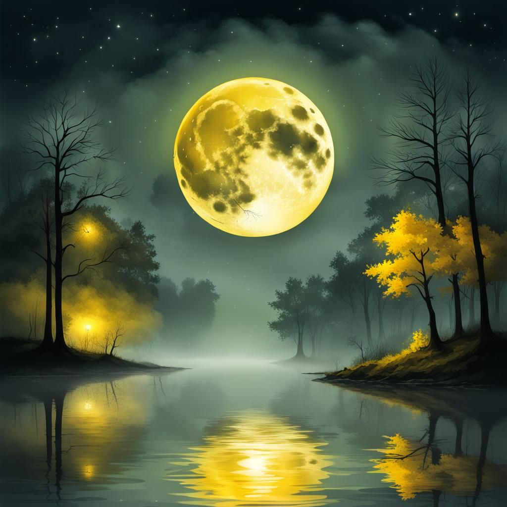 Big yellow moon lake