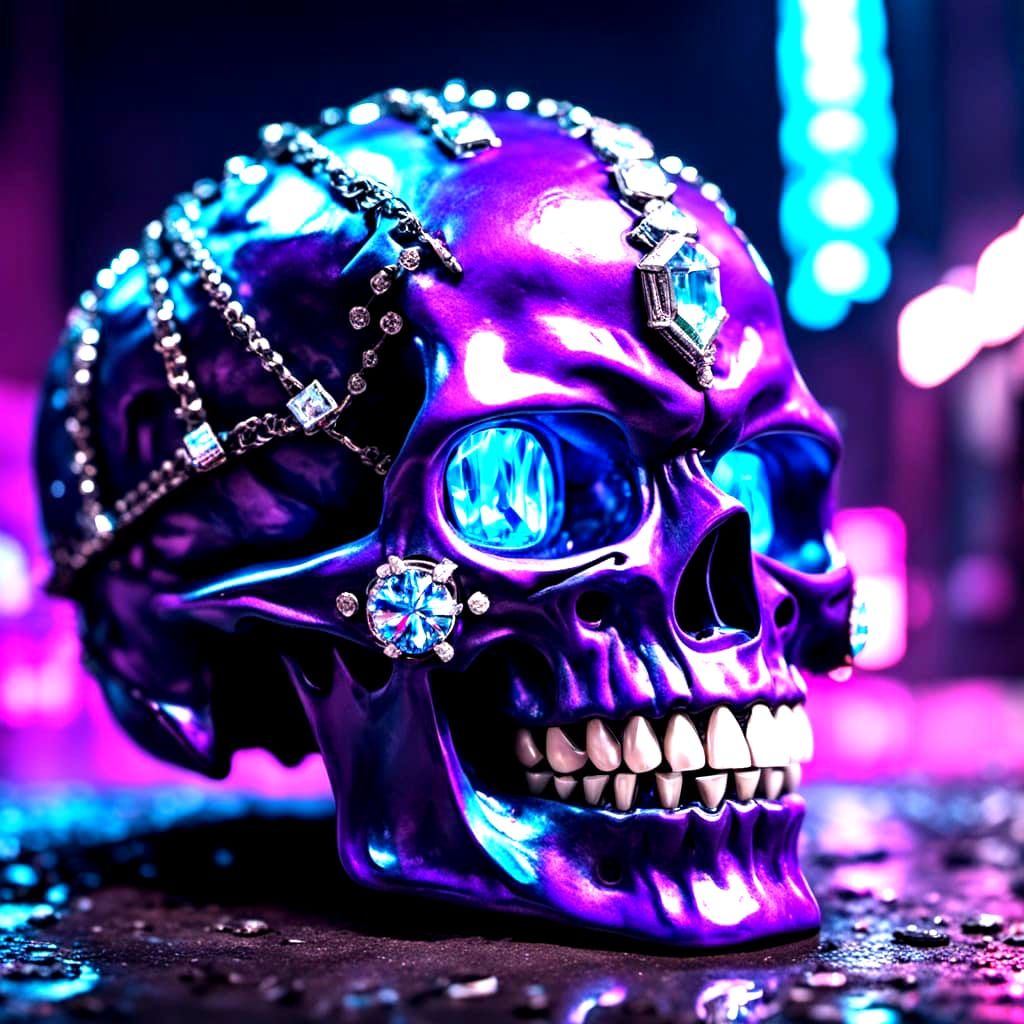 Skull street grillz XL diamonds