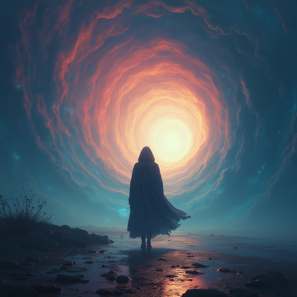 Cosmic Ascension in Vibrant, Ethereal Textures