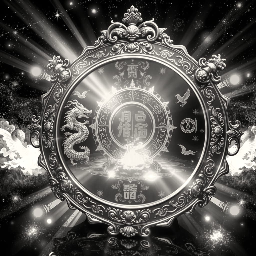 Divine Mirror of Truth in Chinese Mythological Style