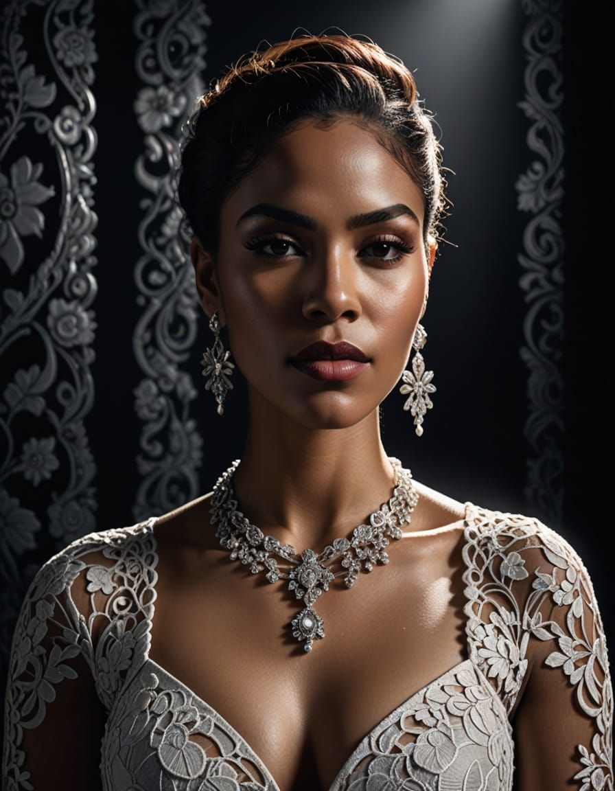 Dominican Woman in Vibrant Studio Portrait