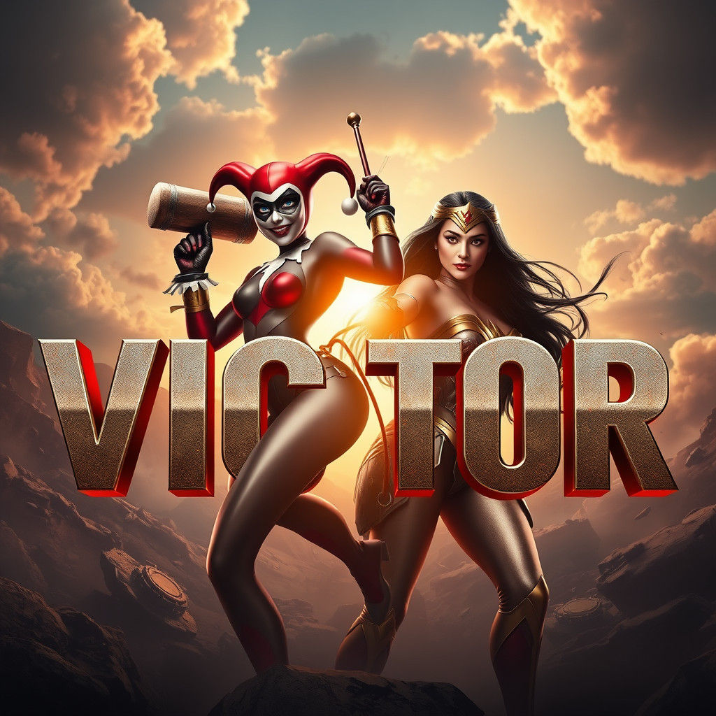 Harley Quinn and Wonder Woman Action Scene in 3D