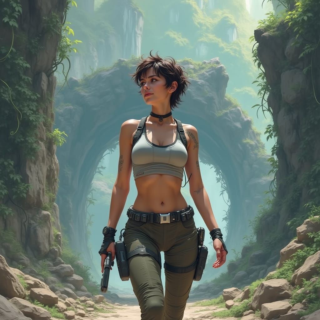 Timeless Adventurer in Ancient Ruins