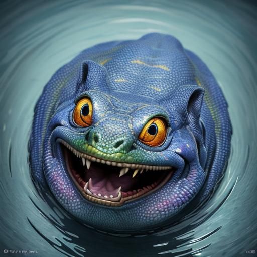 Vibrant Boa Constrictor Smiling as Impressionist Painting