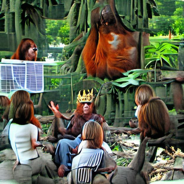 Orangutan King Holding Court in the Jungle