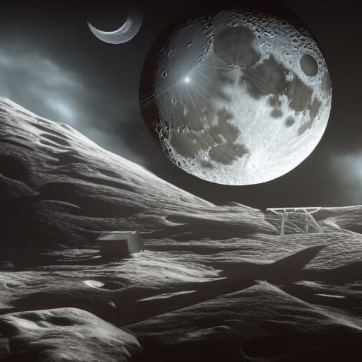 Epic Moon Base Digital Matte Painting