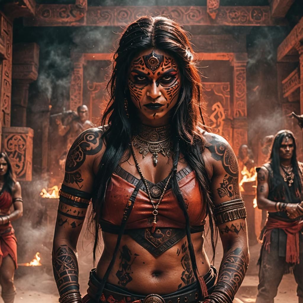 Indian Sorceress in Cursed Temple, Cinematic Horror