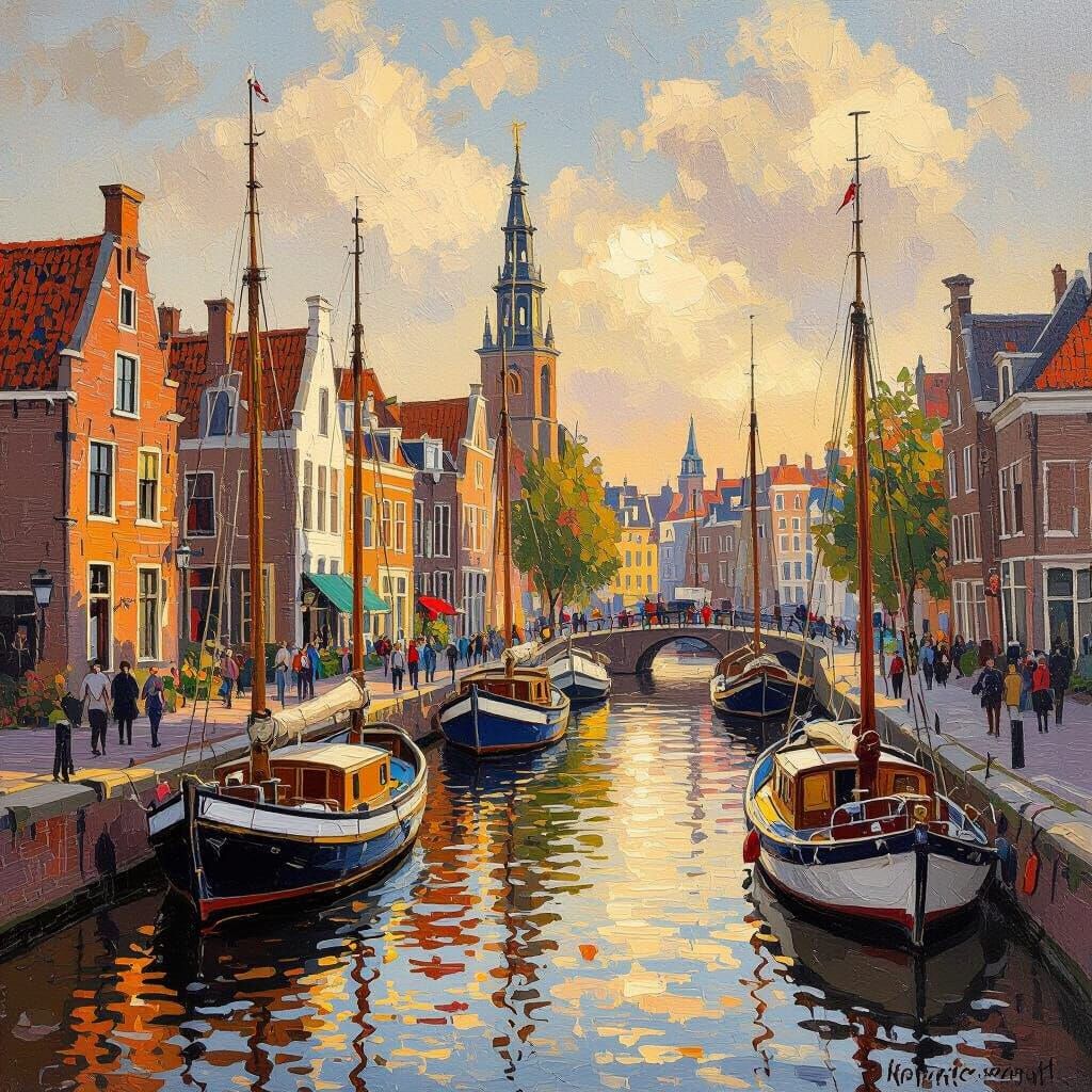 Delfshaven Rotterdam: Impressionist Harbor Scene