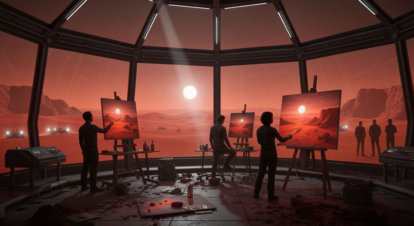 Martian Colony Artists Paint Alien Landscapes in Retro-Futur...