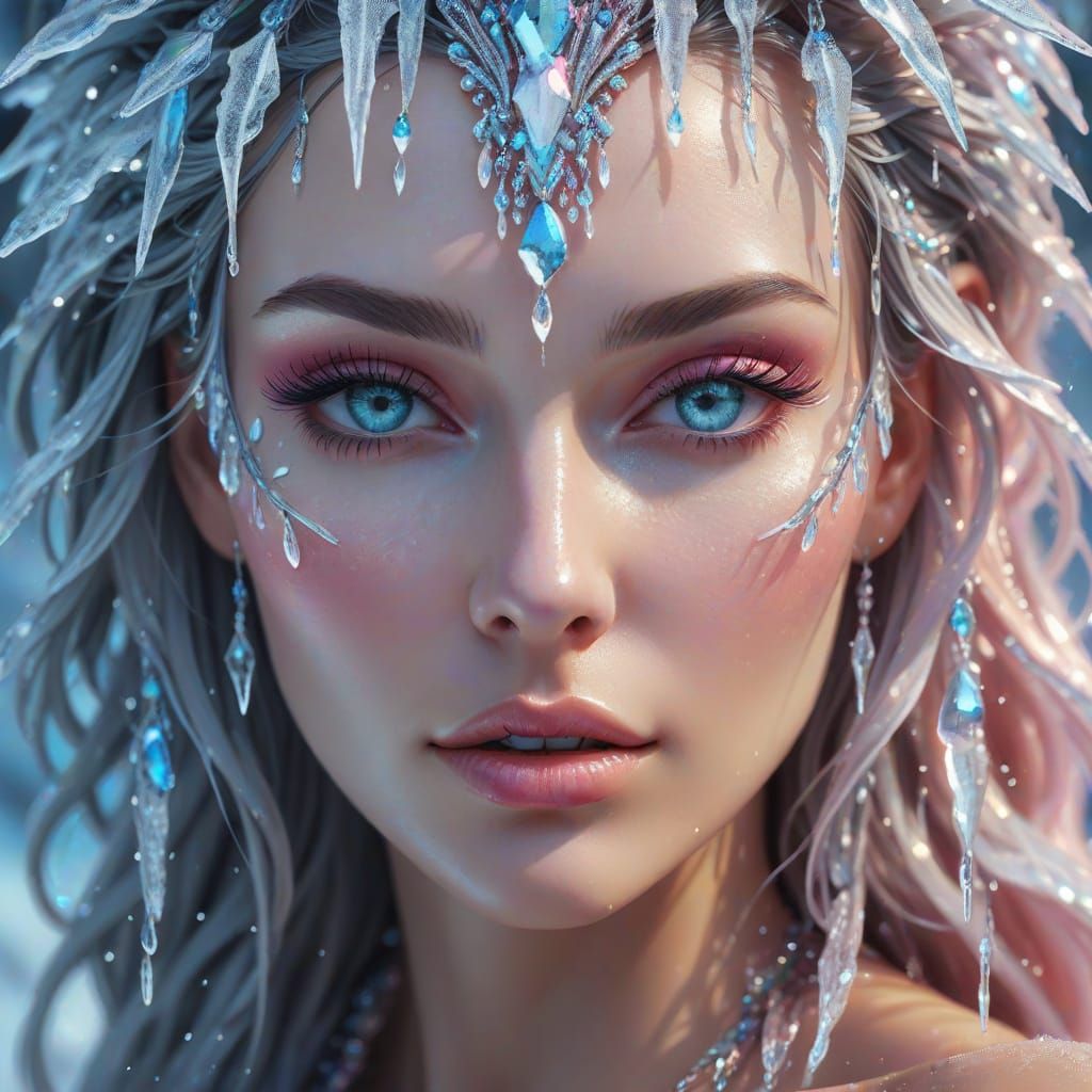 Goddess of Sensuality in Icicle Microkini: Digital Art