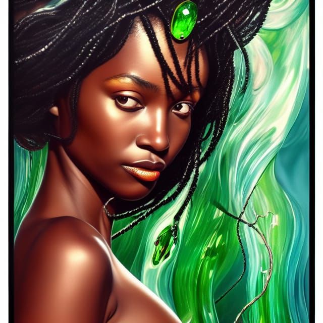 Sensual Mozambican Woman: Hyperdetailed Fantasy Art
