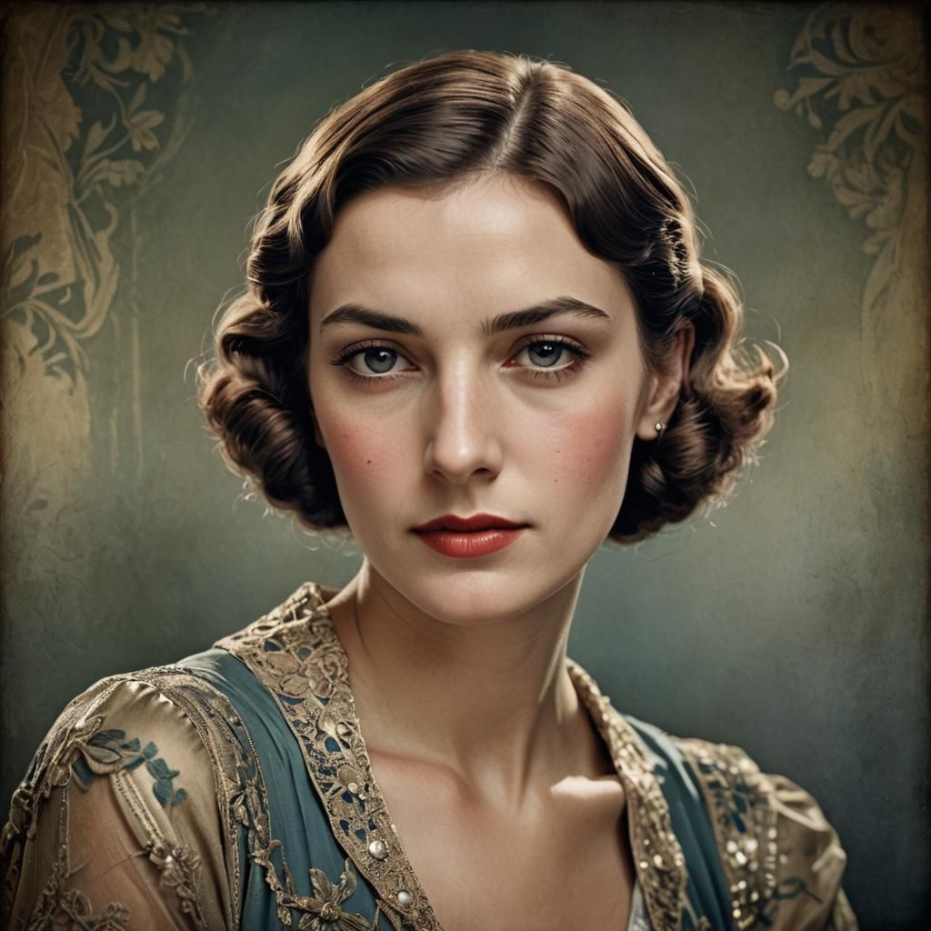 Beautiful French Woman Portrait, Circa 1934