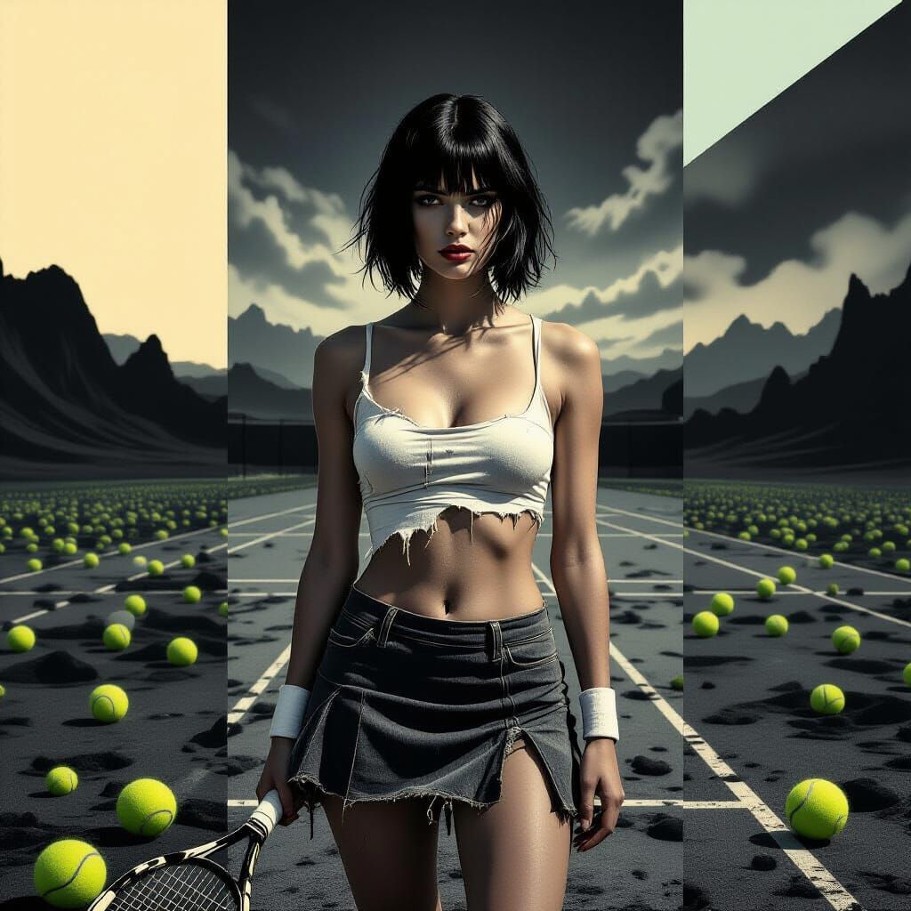 Tennis Siren in Dark Fantasy Wasteland