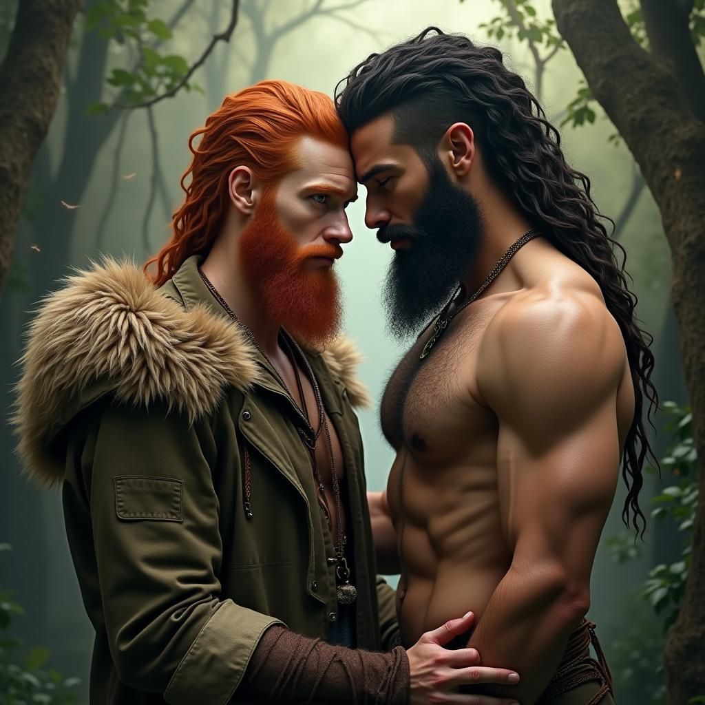 Fantasy Art: Two Men in a Mystical Environment