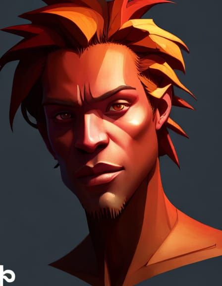 Human Simba Portrait in Detailed Digital Art Style