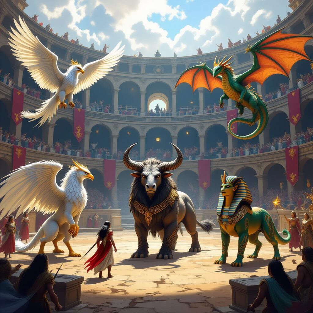 Mythical Creatures Clash in Epic Fantasy Arena