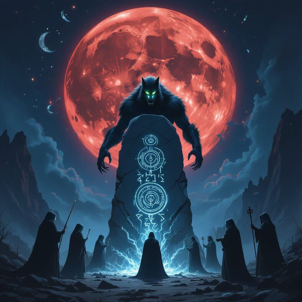 Secret Lunar Cult Ritual Under Giant Blood-Moon