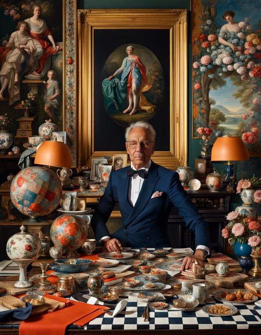 Maximalist Portrait in a Masterpiece Composition