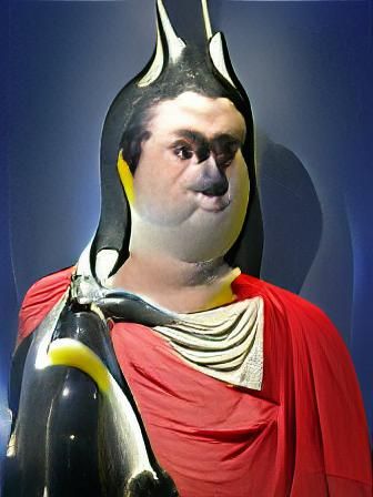 Roman Emperor Penguin in Regal Attire