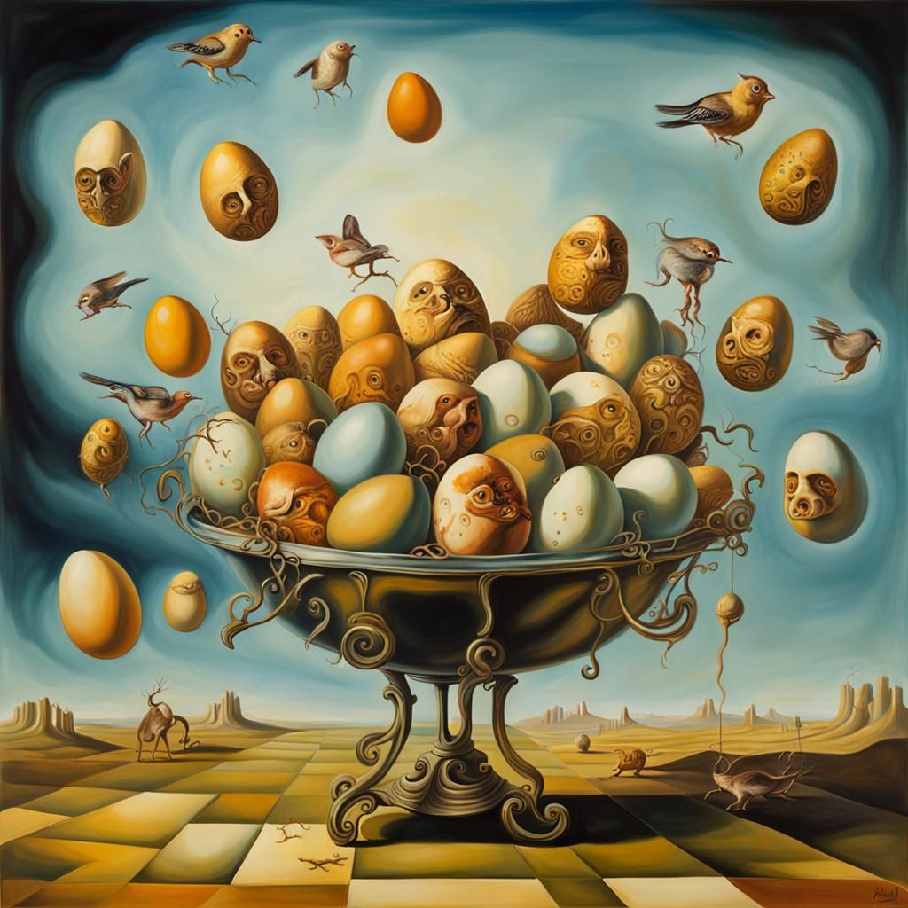 Surreal Party Scene Inspired by Salvador Dali