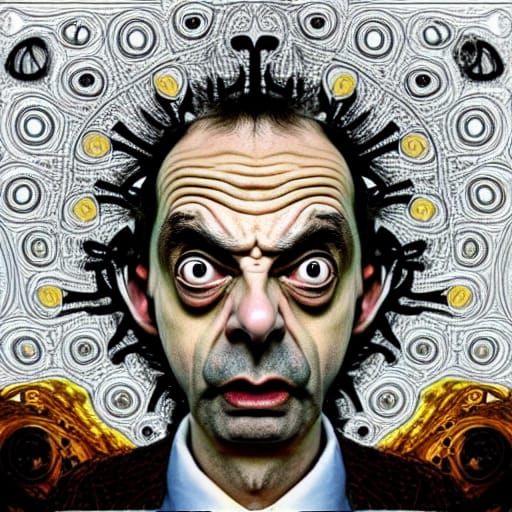 Mr. Bean Horror: A Burtonesque Klimt-Inspired Vision