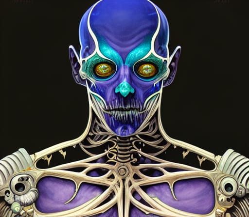 Aetherpunk Magus Wizard Portrait in Deep Colors