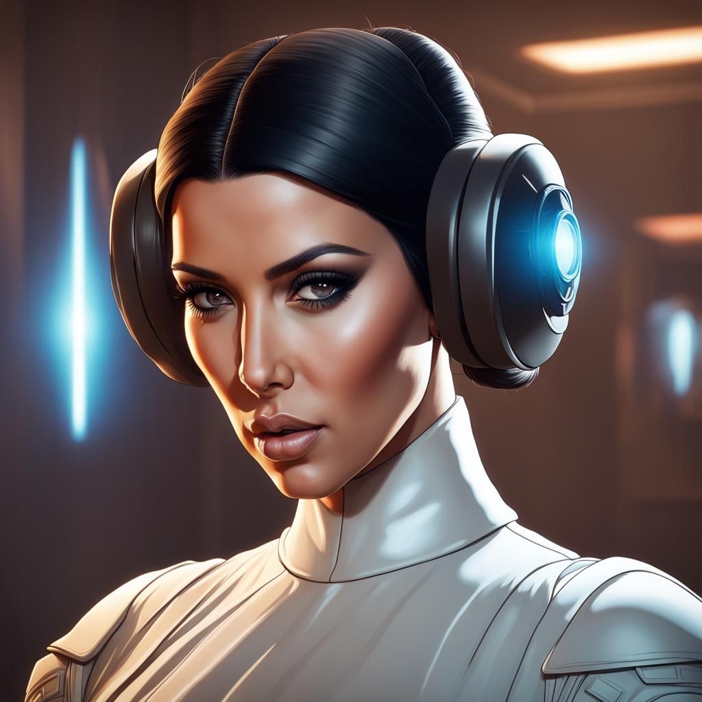 Kim Kardashian as Princess Leia in Cosplay