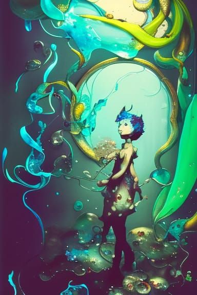 Jack and the Beanstalk in Vaporwave Style