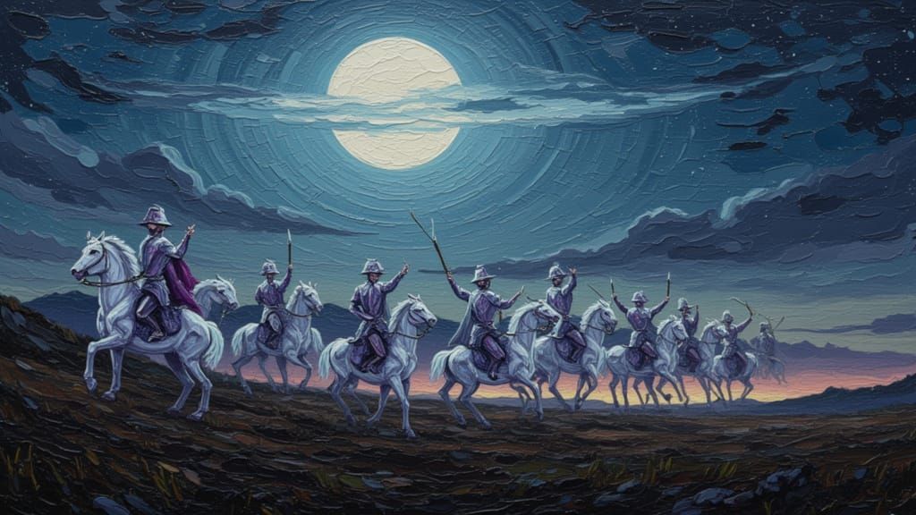 The Wild Hunt Spectral Riders in Dark Fantasy Style
