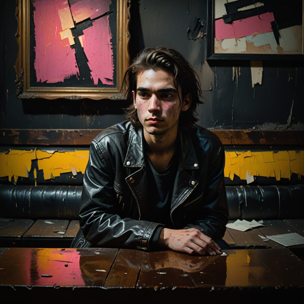Gritty Studio Scene in Cyberpunk Style