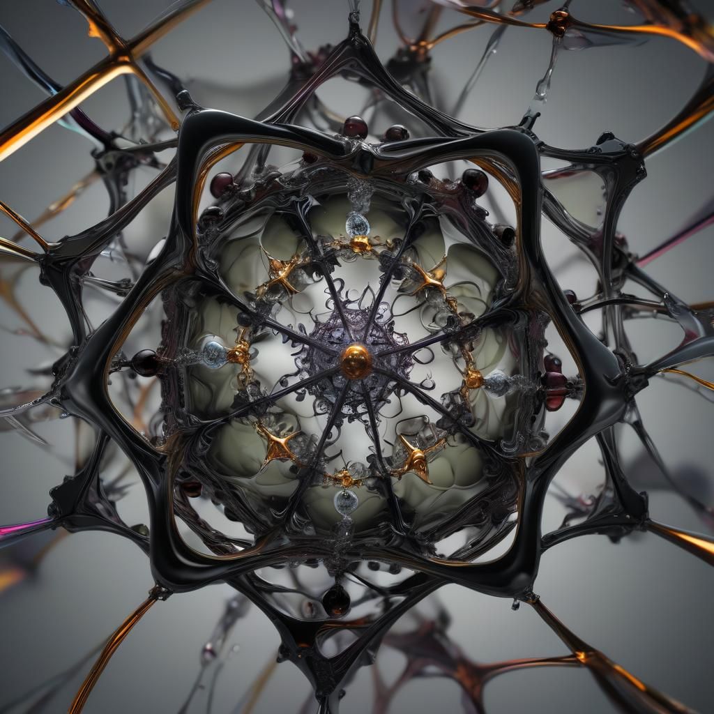 3D Glass Macro with Mandelbrot Tensegrity