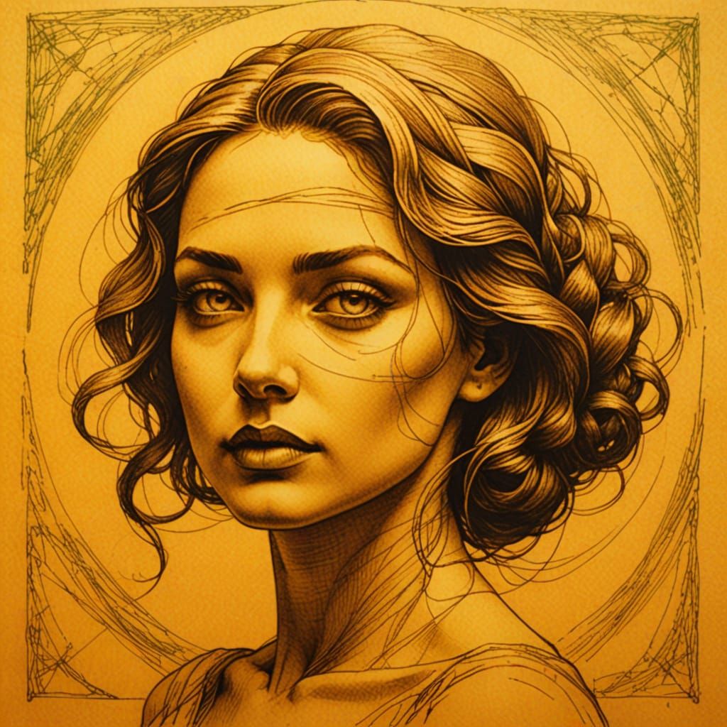 Etched Sketch of a Pretty Face