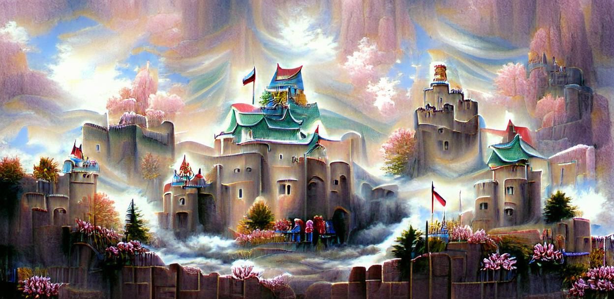 Winter Kingdom Castle Aglow with Christmas Lights