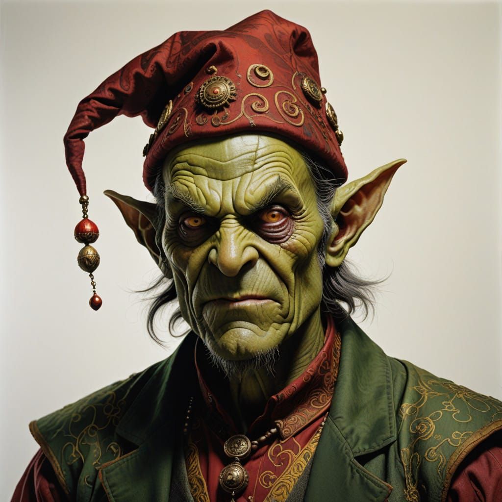 Vibrant Goblin Portrait in Realistic Style